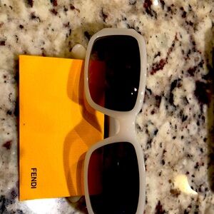 Fendi White and Black Sunglasses